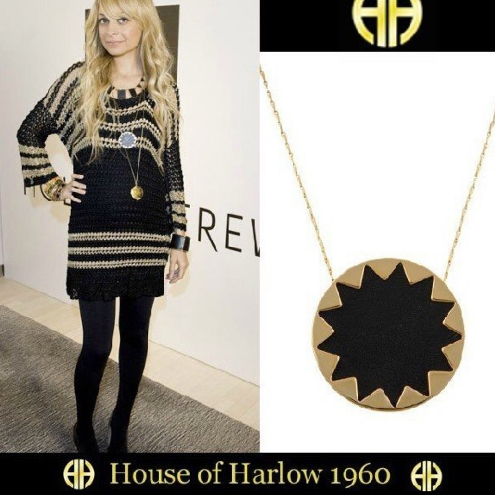 House of Harlow large black Sunburst necklace